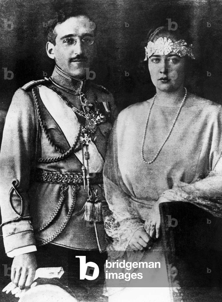King Alexander 1sr of Serbia or Yugoslavia (1888-1934) king in 1921-1934 and his wife Mary of Romania c. 1922