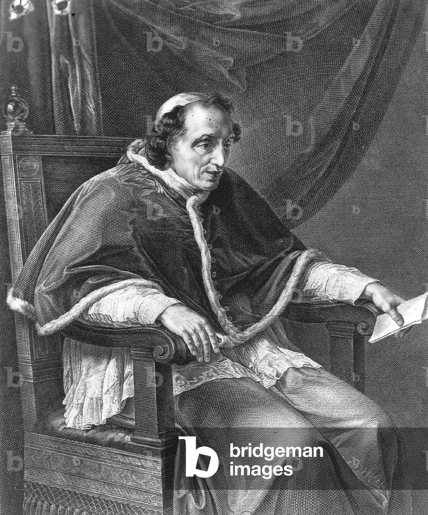 Pius VII (Barnabe Chiaramonti 1742-1823) pope in 1800-1823, engraving