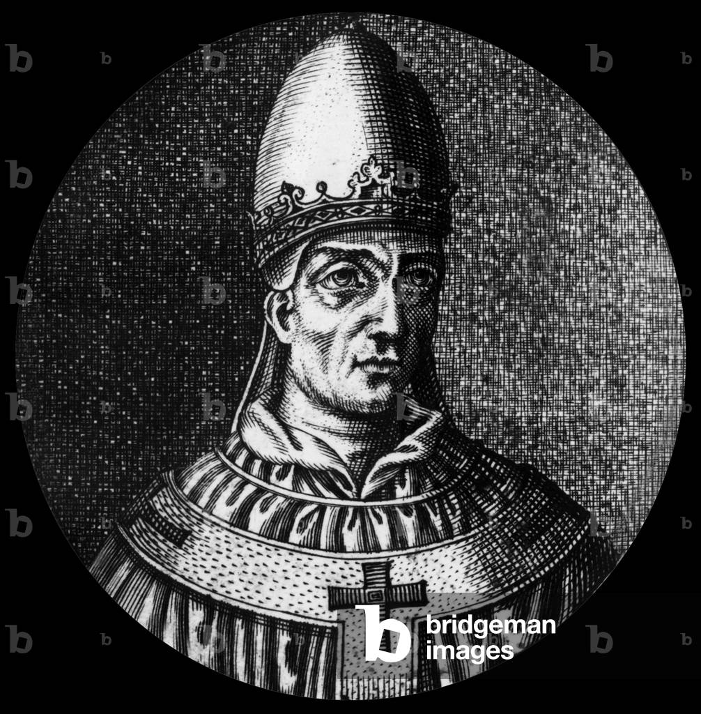 pope John VIII (820-1882) pope in 872-882, engraving