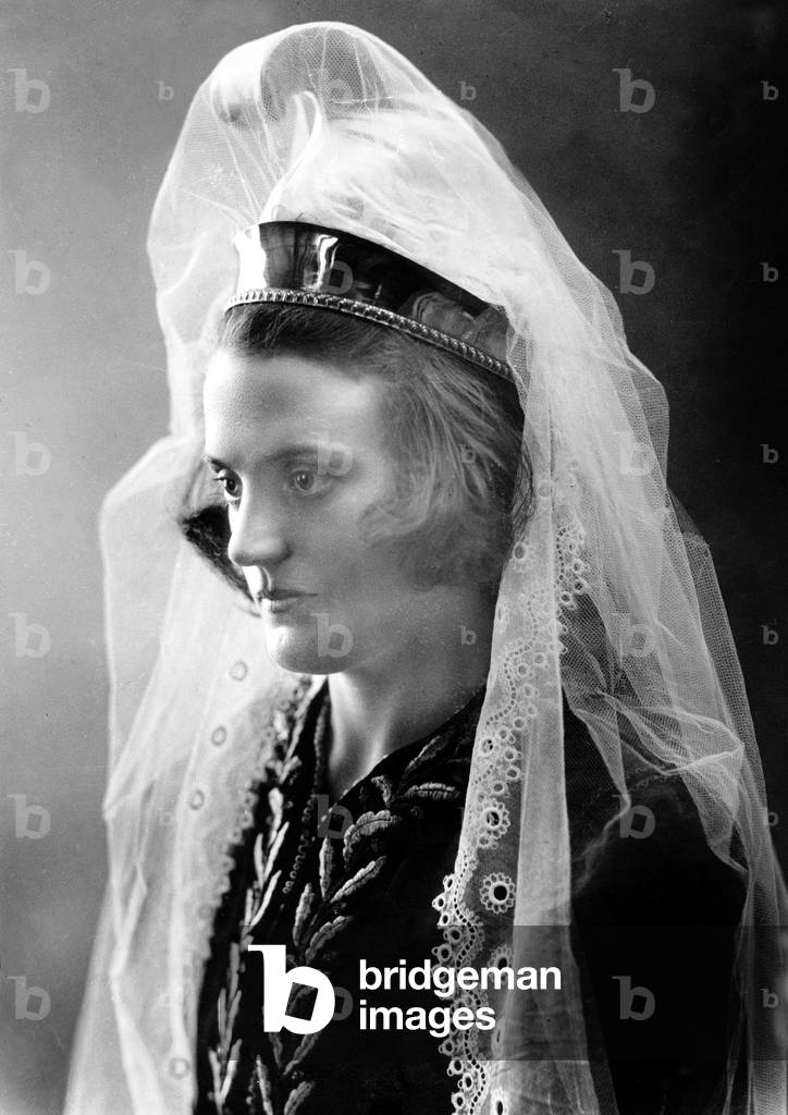 young hungarian woman wearing tradition suit , Hungary, 30's