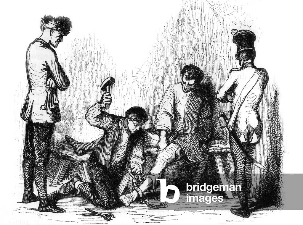 Italian carbonaro and Mazzinist Orsini in austrian jail before he committed attack against French emperor NapoleonIII january 14, 1858 to protest against his lack of support of italian unity