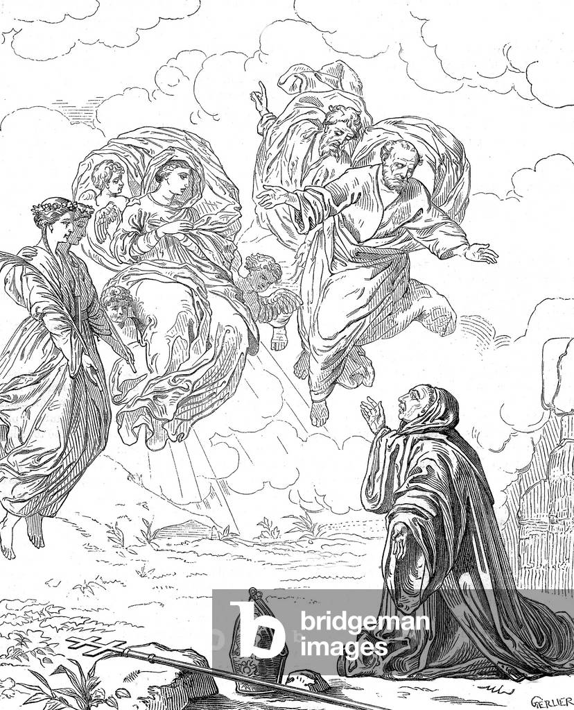 Vision of Saint Benoit of Aniane (v.750-821, not confuse with pope BenedictII) French Benedictine monk founder of the abbey in Aniane religion