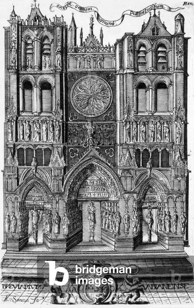 Amiens cathedral in France (13th century). Engraving, 16th century.
