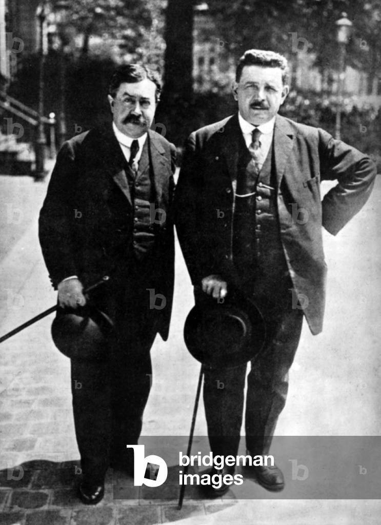 French president of deputees chamber Painleve (l) and French prime minister Herriot (r) june 10, 1924