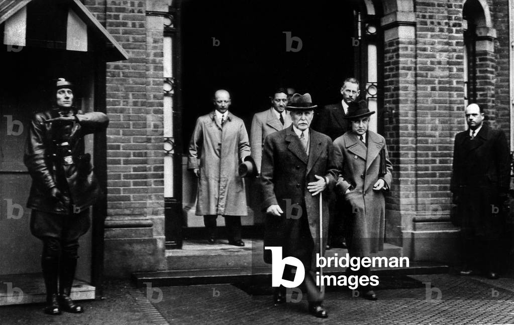 French marshal Philippe Petain with his new cabinet in april 1942 in Vichy