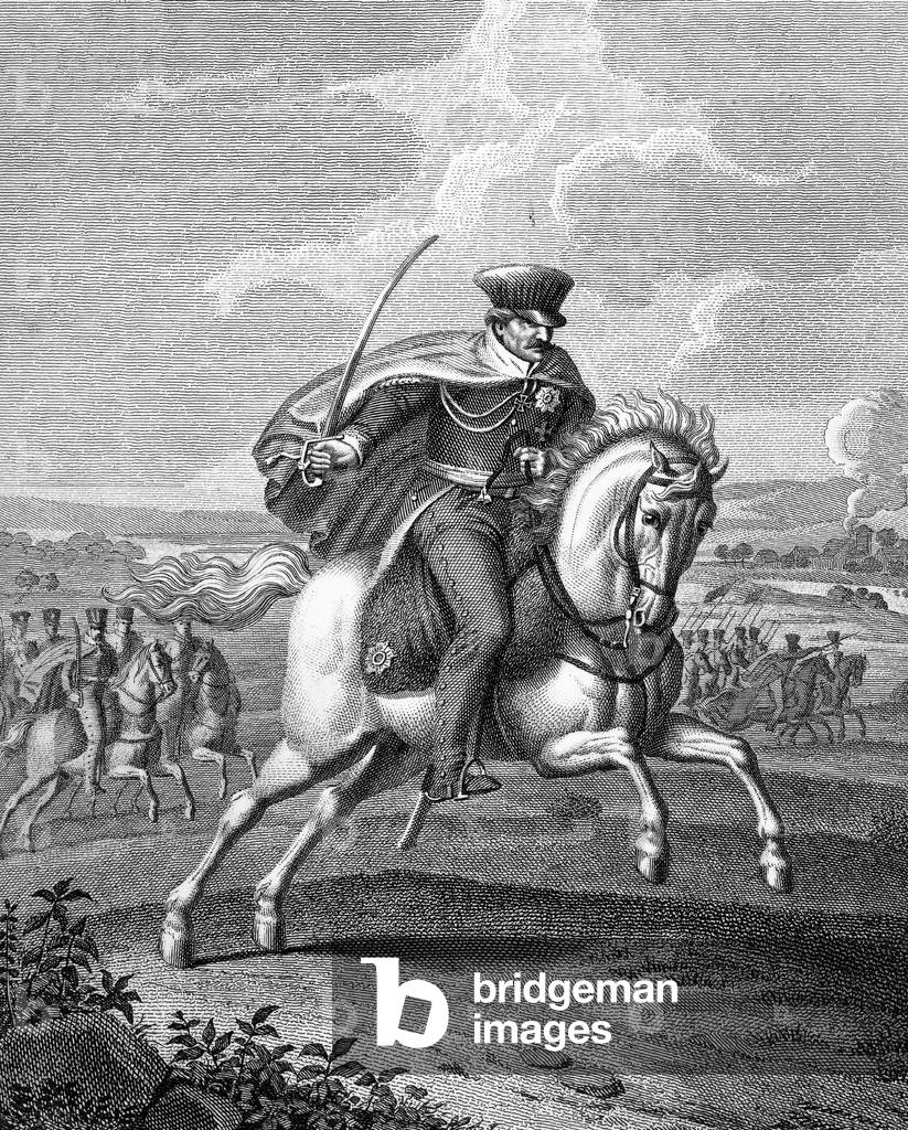 Prussian Marshal Blucher leading his army in Silesie c. 1809 at the time of napoleonic wars - Prusse Prussia