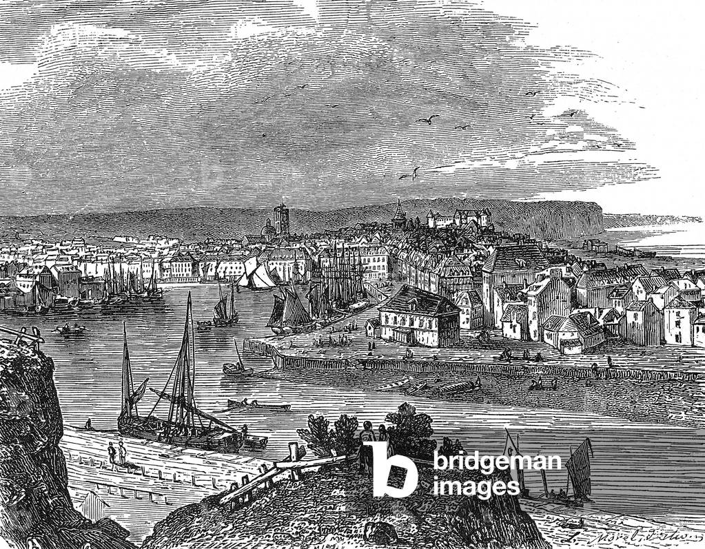 Dieppe (Normandy, France), engraving, 19e siecle