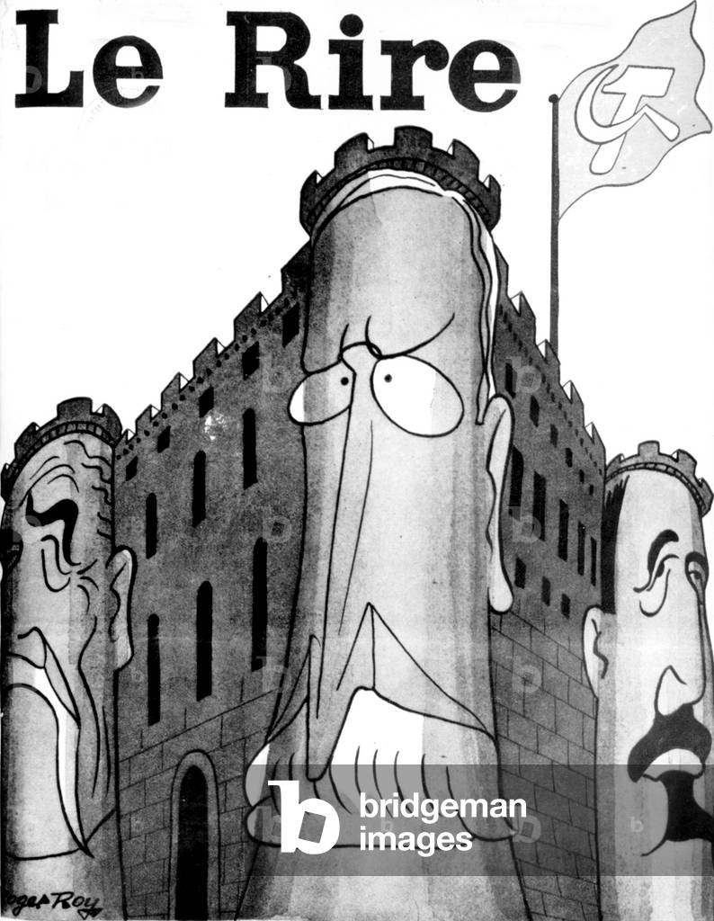 Cartoon of French politician Leon Blum, from French communist newspaper 