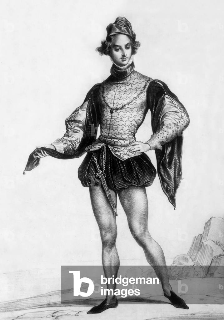 Alfred de Musset (1810-1857) French poet and writer, drawing by Achille Deveria (1800-1857)