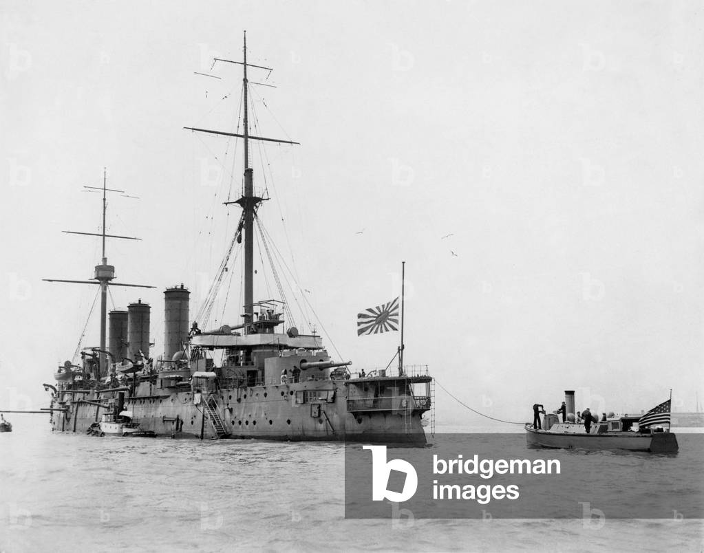 Return of body of G W Guthrie,american ambassador in japan (1913-1917) on board of japanese boat Azuma (name of Ancient Japan) which was used from 1899 during war between Russia and Japan, arriving in san Francisco harbour