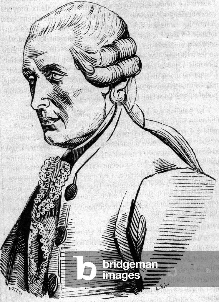 Jacques de Vaucanson (1709-1782) French inventor and mechanic (robot, weaving loom), engraving