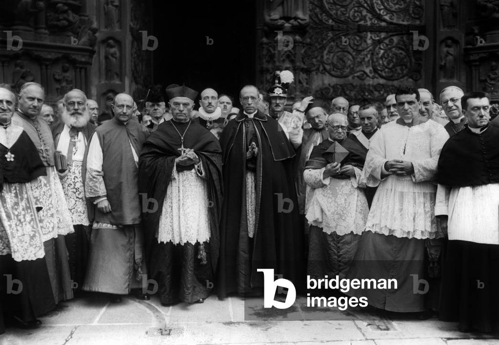 Cardinal Eugenio Pacelli, future pope Pius XII, here leaving Notre Dame cathedral in Paris in july 1937