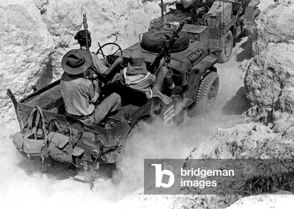 Attack by Israeli of Beit Natif village on october 19, 1948 during war between Israel and Palestine