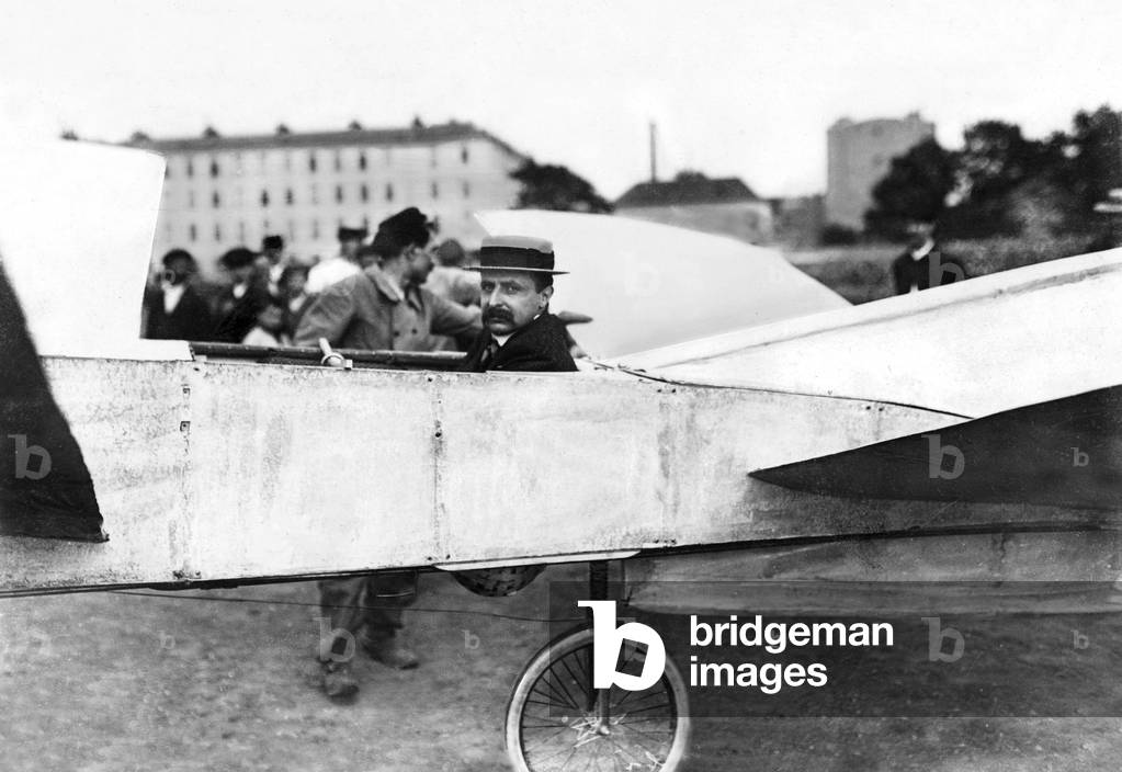 French pilot Louis Bleriot in his plane in 1907 in Issy Les Moulineaux
