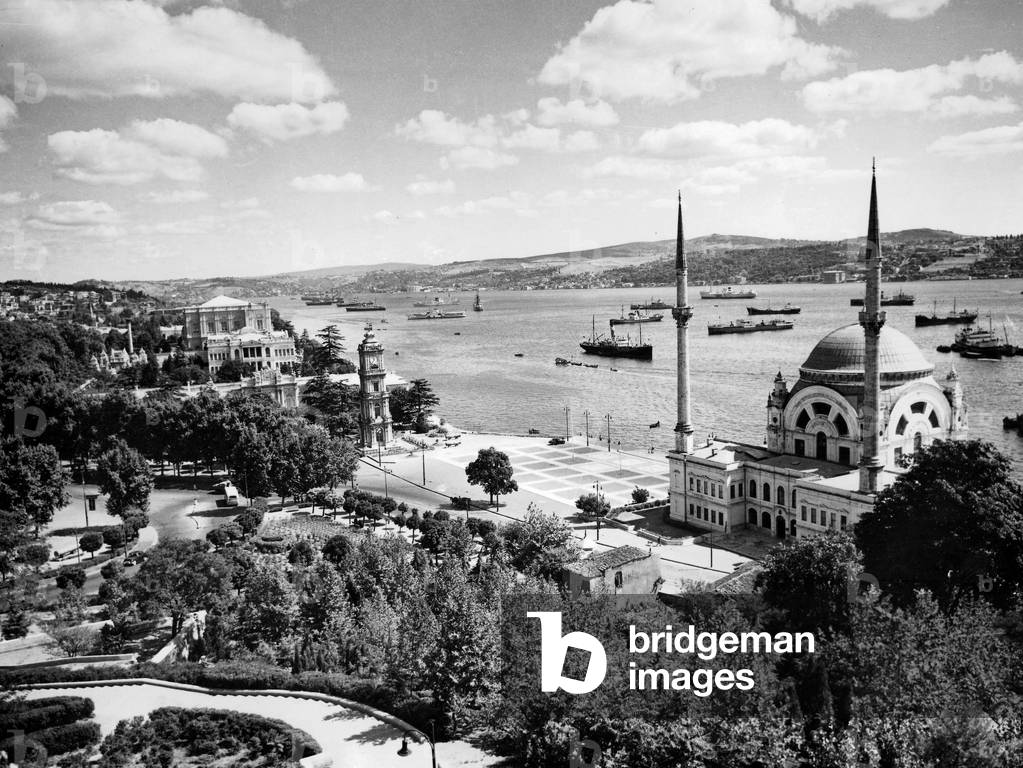 View of harbour in Istanbul (former Constantinople, Turkey) c. 1955