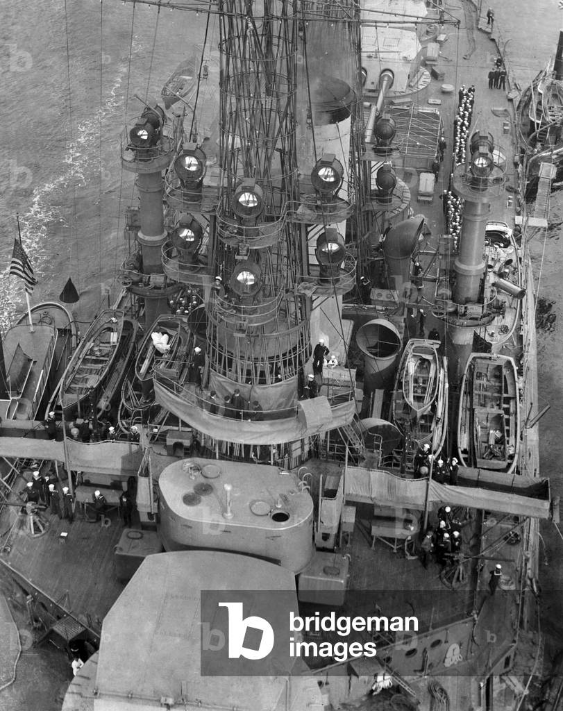 American battleship going in Europe, 1917