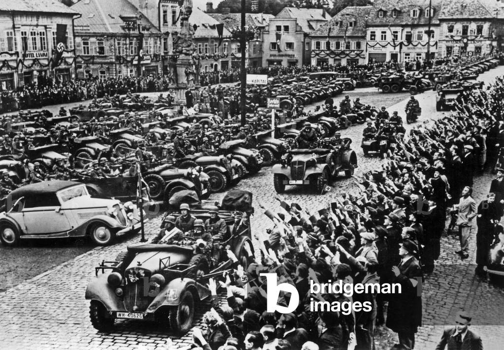 On october 3, 1938 in Schleschenau : arriving of german troops