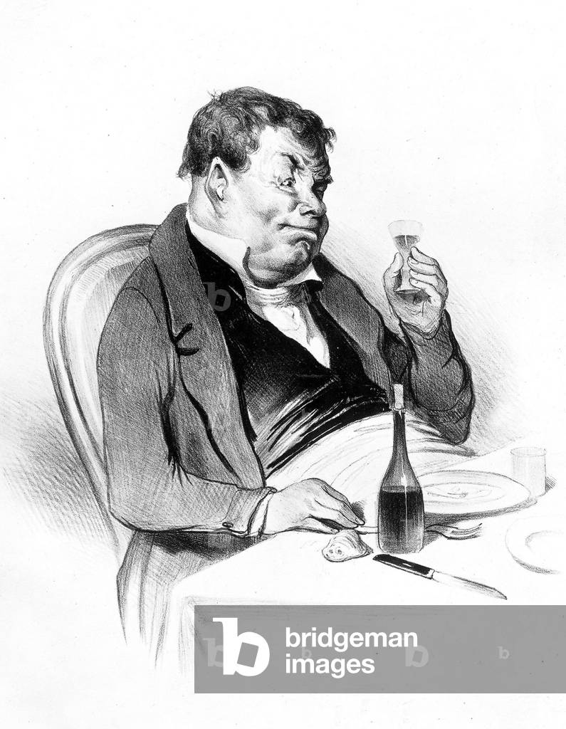 cartoon of Edouard Travies (1809-1871) by Honore Daumier (1808-1879)