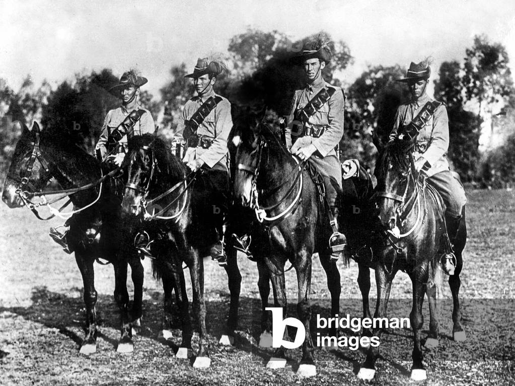 Australian cavalry soldiers, during the great war