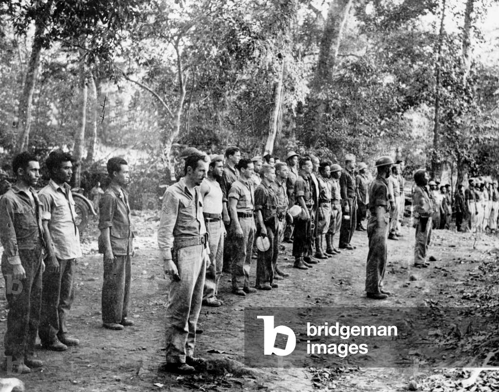 Formation at the Signal Corps base camp 