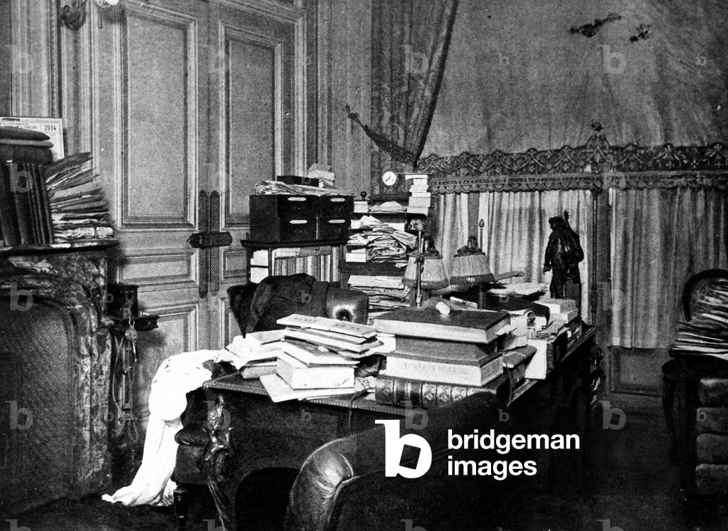 Caillaux case : office of Gaston Calmette (1858-1914) French journalist murdered by Madame Joseph Caillaux in march 1914