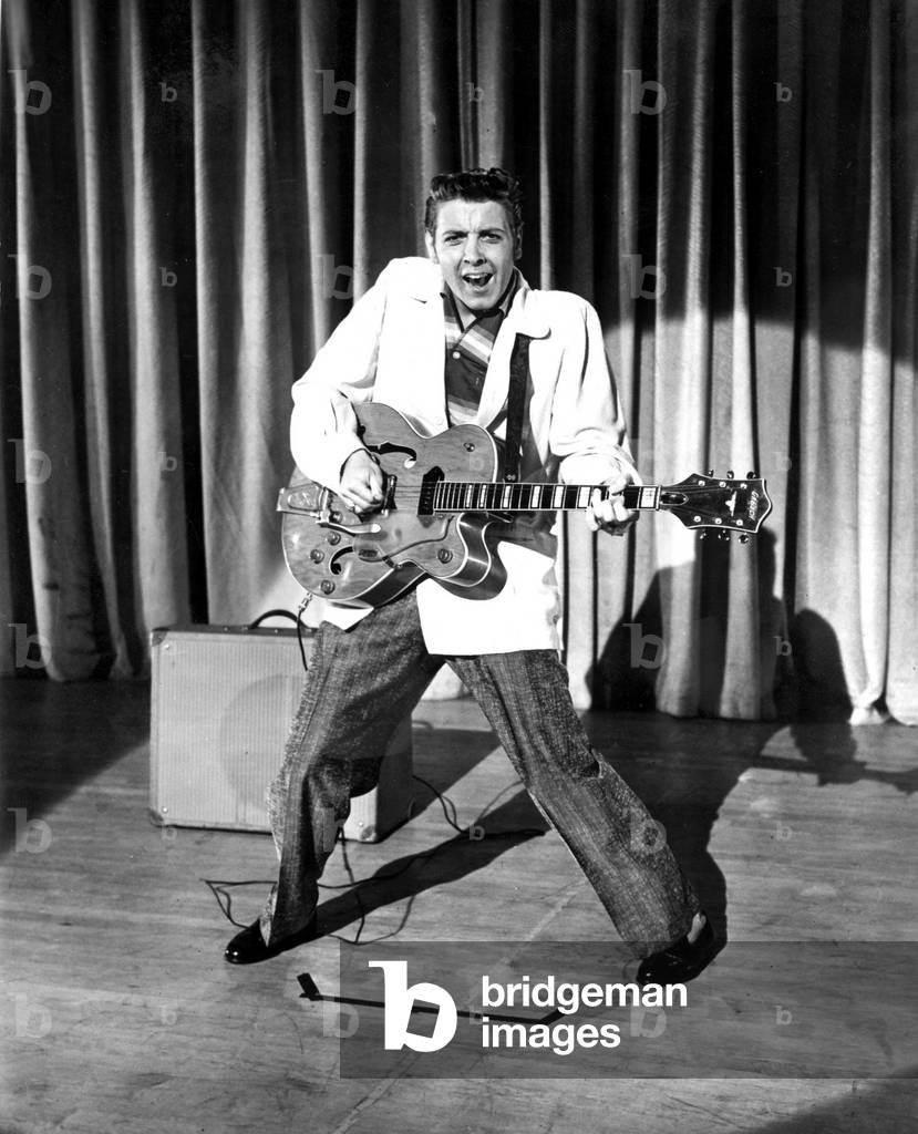 Eddie Cochran (1938-1960) americain rock'n'roll and rockabilly singer, here c. 1957