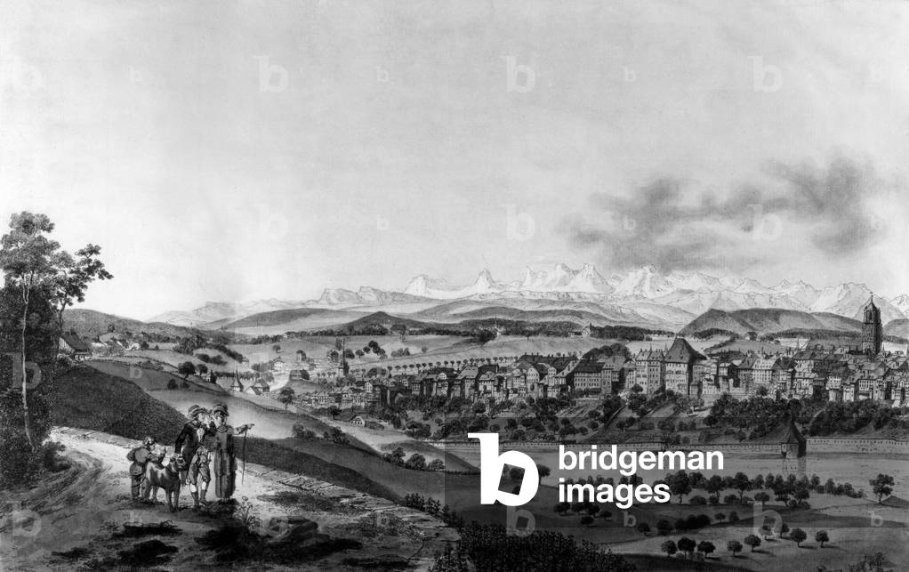 View of Berne (Switzerland), engraving, 19th century