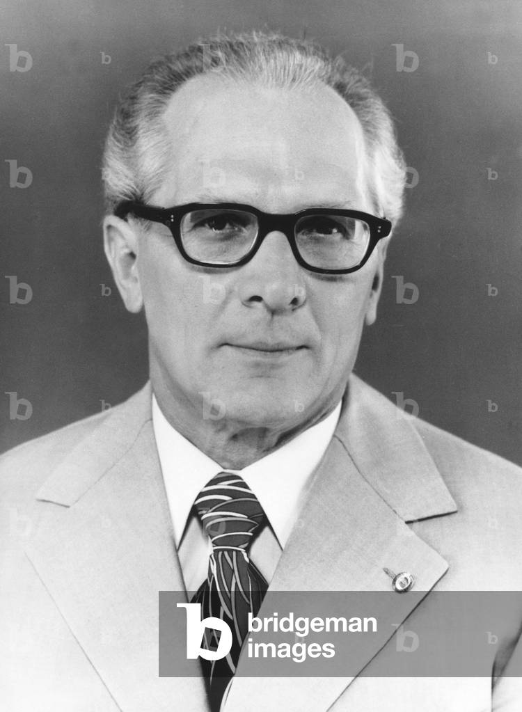 Erich Honecker (1912-1994) general secretary of unique socialist party SED, leader of GDR (1971 - 1989) here december 20, 1976