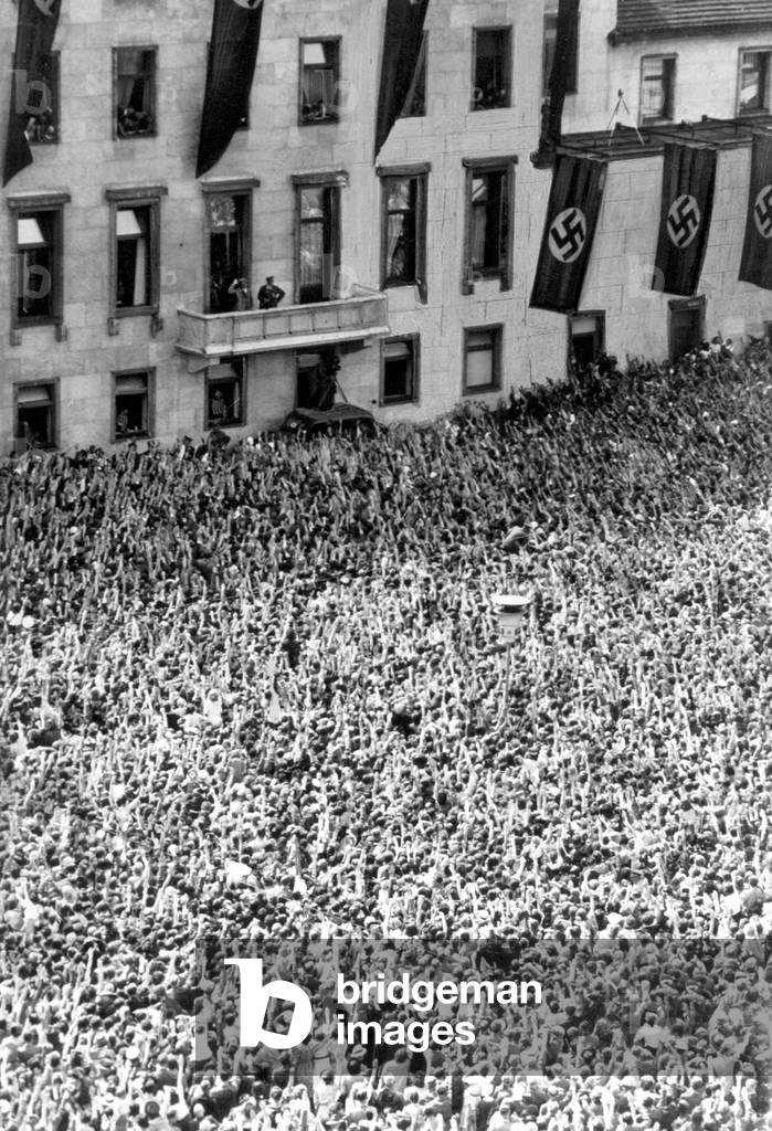 Adolf Hitler greeted by the crowd in Berlin to celebrate victory over France june 1940