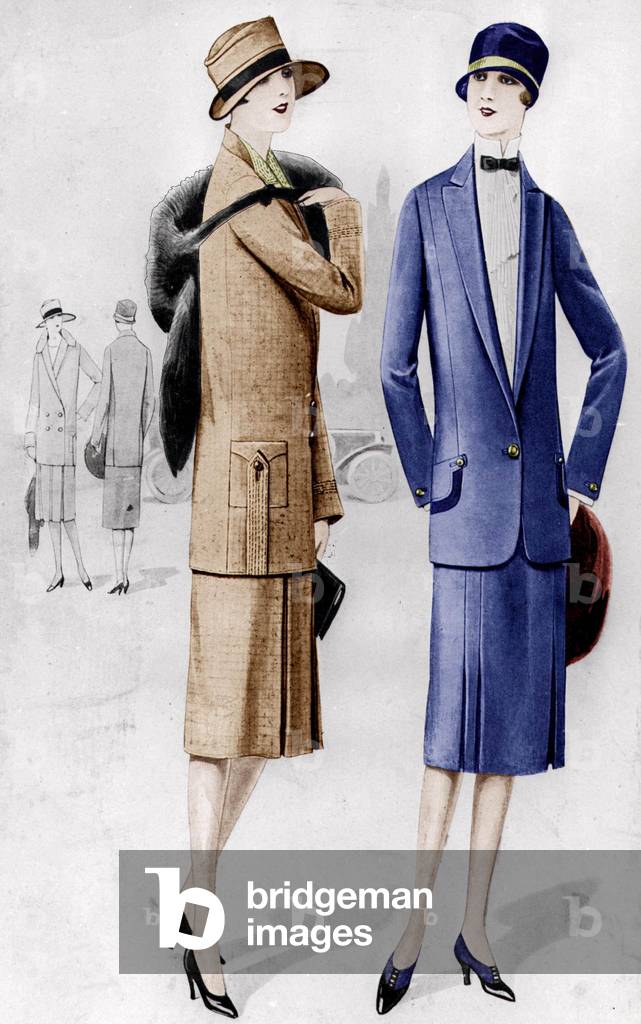 Woman fashion : model of suit 1926, drawing