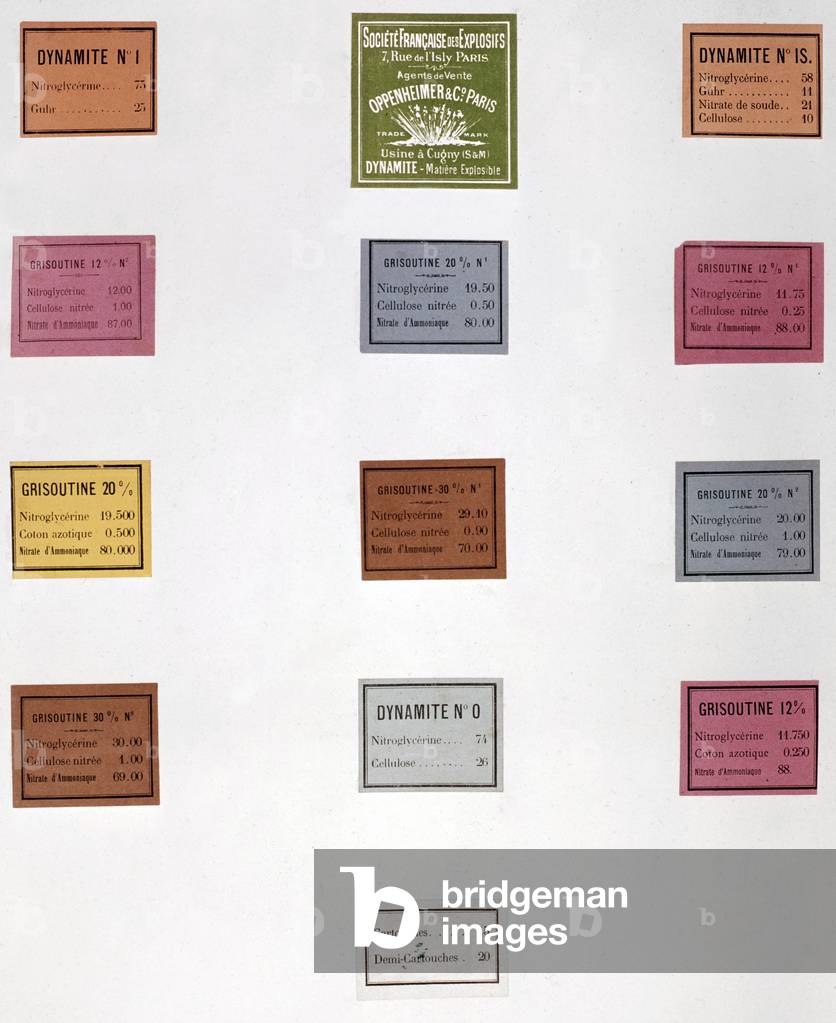 Different recipe to make explosive used by anarchists in France, 19th century