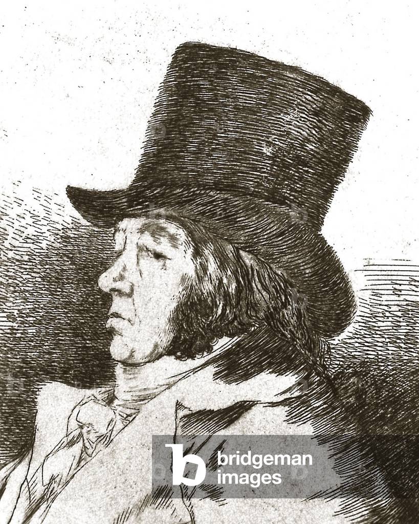 Francisco de Goya y Lucientes (1746-1828), spanish painter, self portrait with a top hat