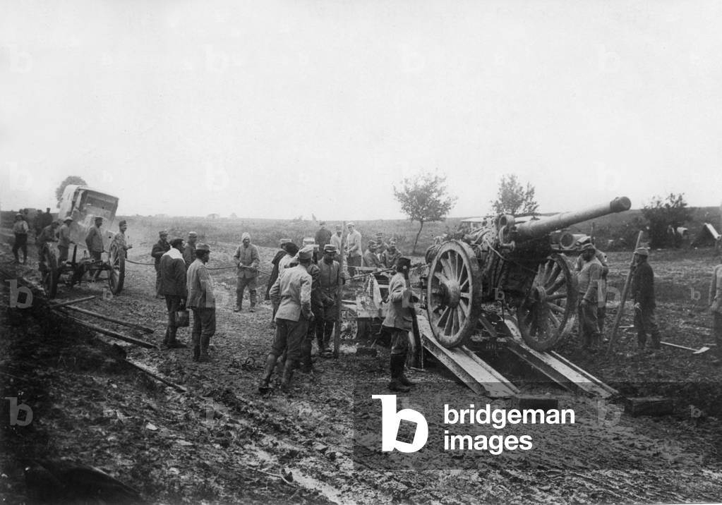 French artillery : heavy cannon, Verdun, 1916