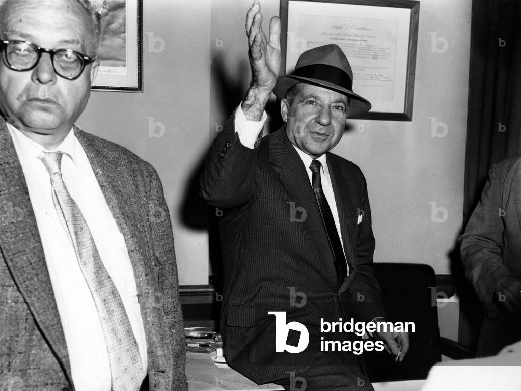 Frank Costello (1891-1973) italian immigrants member of mafia, here in may 1956