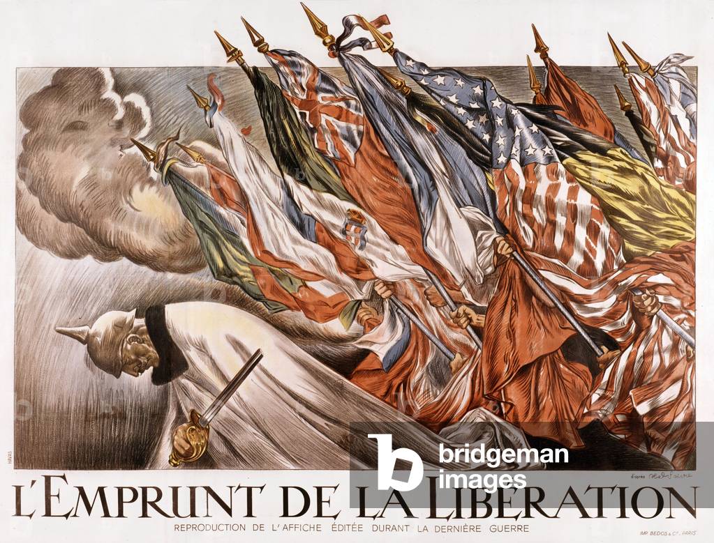 Poster after Abel Faivre encouraging French people to take out Liberation loan 1945