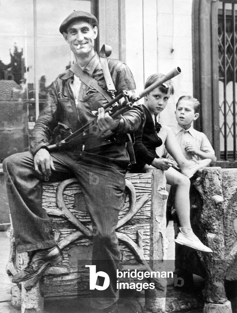 A man of the FFI in Orleans (France) during second world war, photo NARA