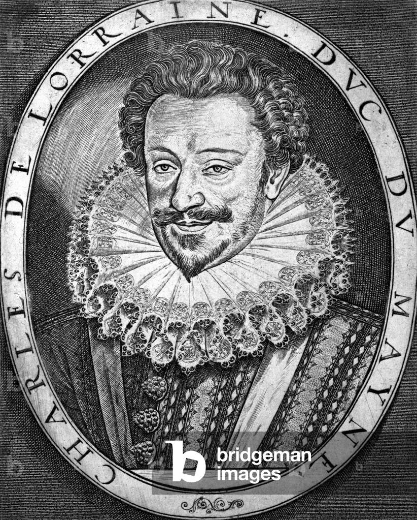 Charles de Lorraine (1554-1611) duke of Mayenne (son of Henri1er de Guise) governor of Burgundy, engraving