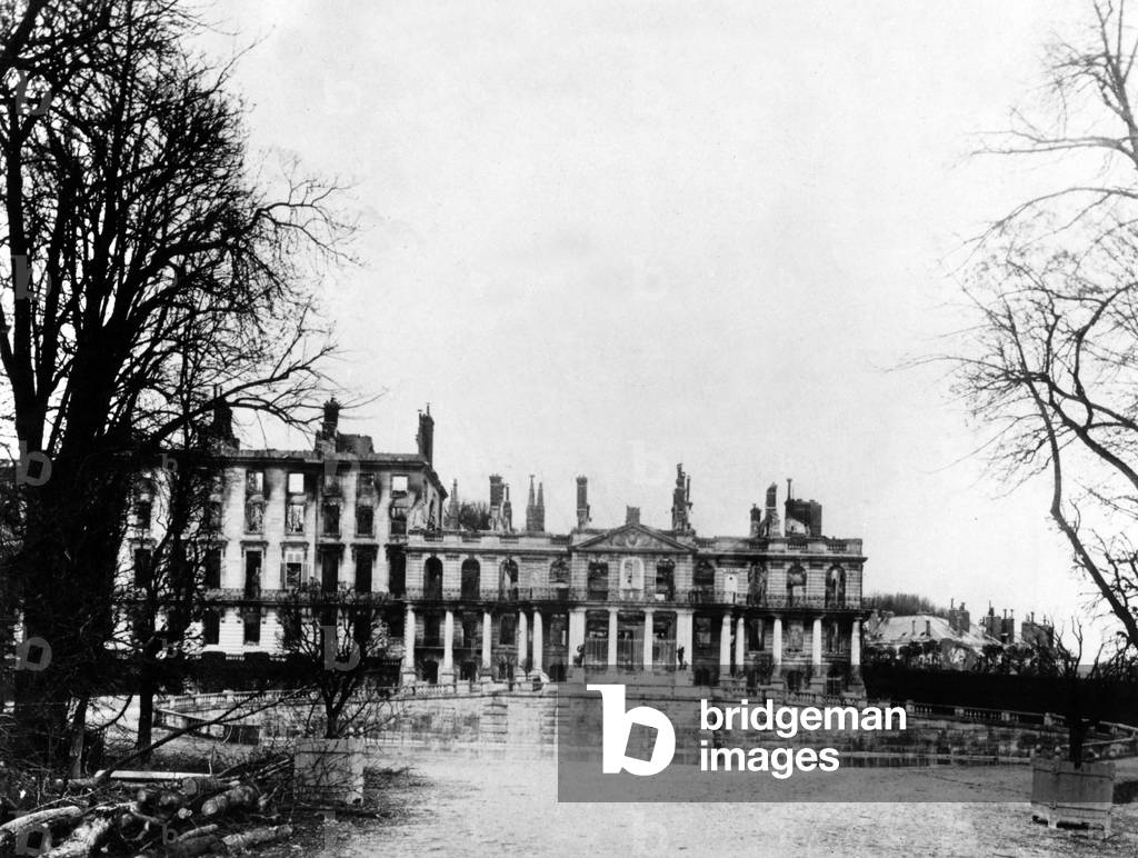 Saint Cloud castle, France, after 1870 bombing and fire and before total destruction in 1891