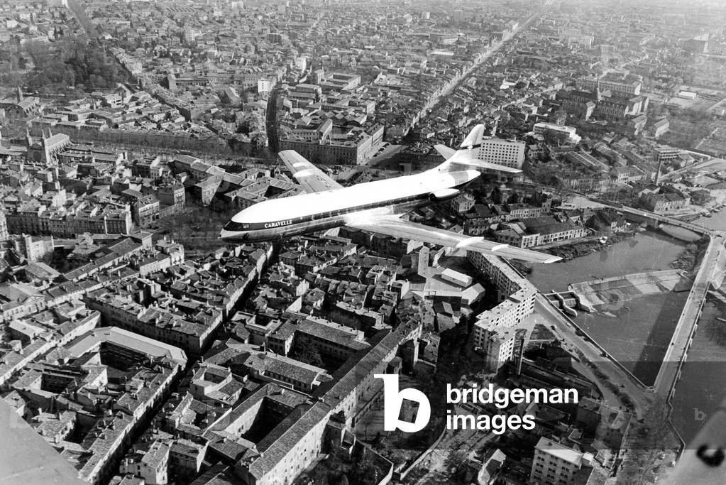 Caravelle jet airplane in the 50's