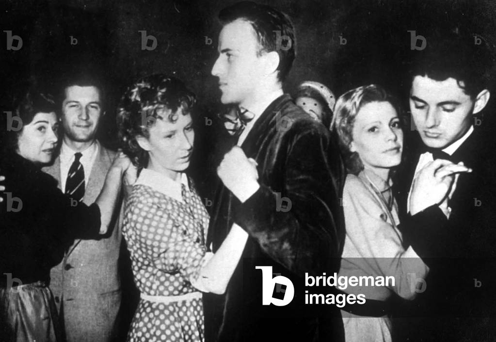 Boris Vian and Anne-Marie Cazalis dancing in a cabaret in Saint Germain des Pres in Paris 1947