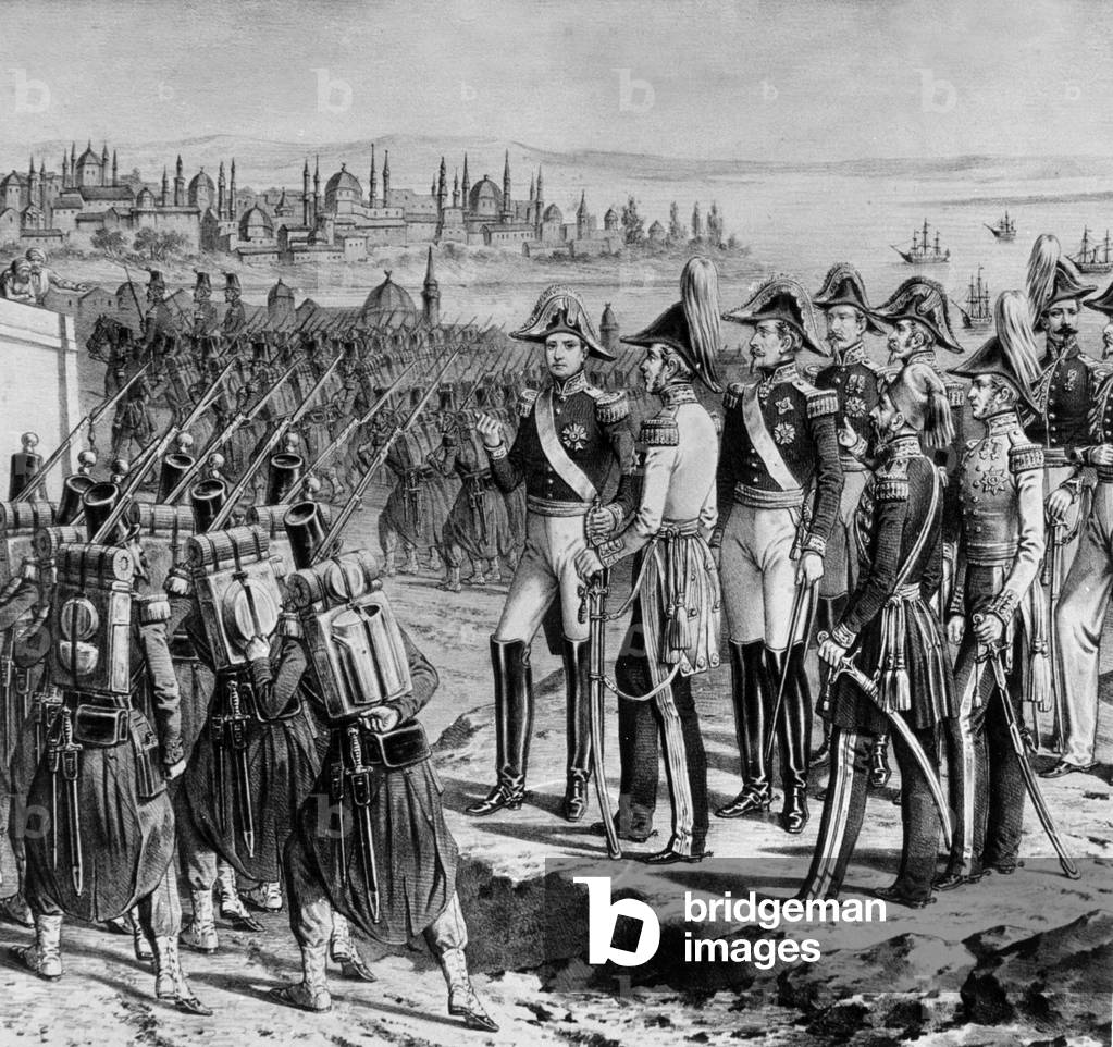 Crimean war (1854-1856) : the French in Contantinople, 1854, engraving