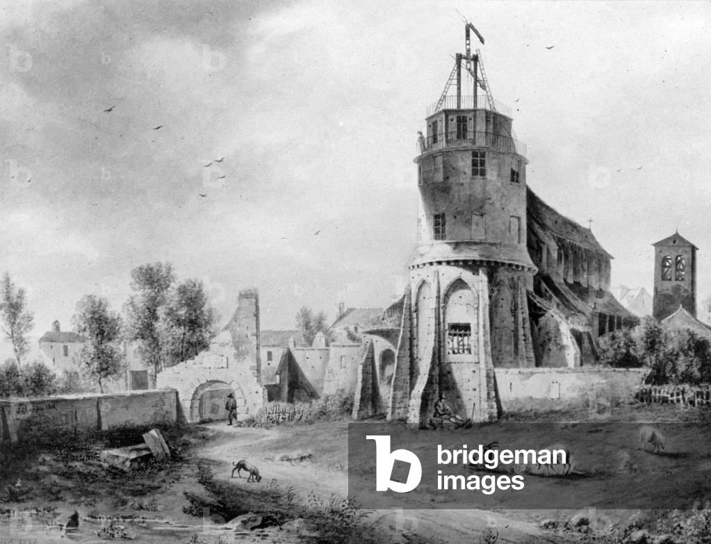Montmartre abbey in Paris in 1818, engraving