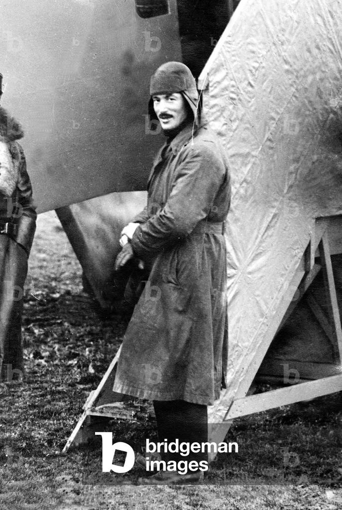 French pilot Lucien Bossoutrot (1890-1958) here in front of Goliath plane before Paris-Dakar flight with 8 passengers february 1919