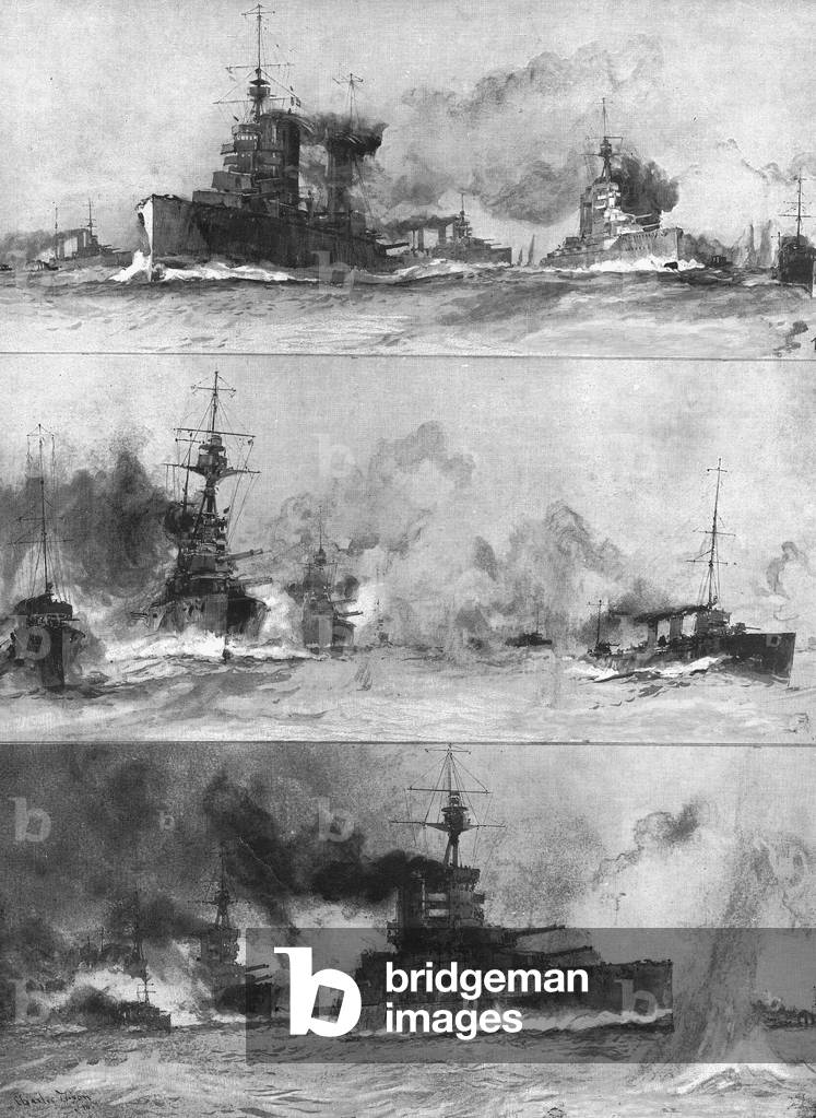 The battle of Jutland May 31, 1916 opposing the english fleet to the german navy