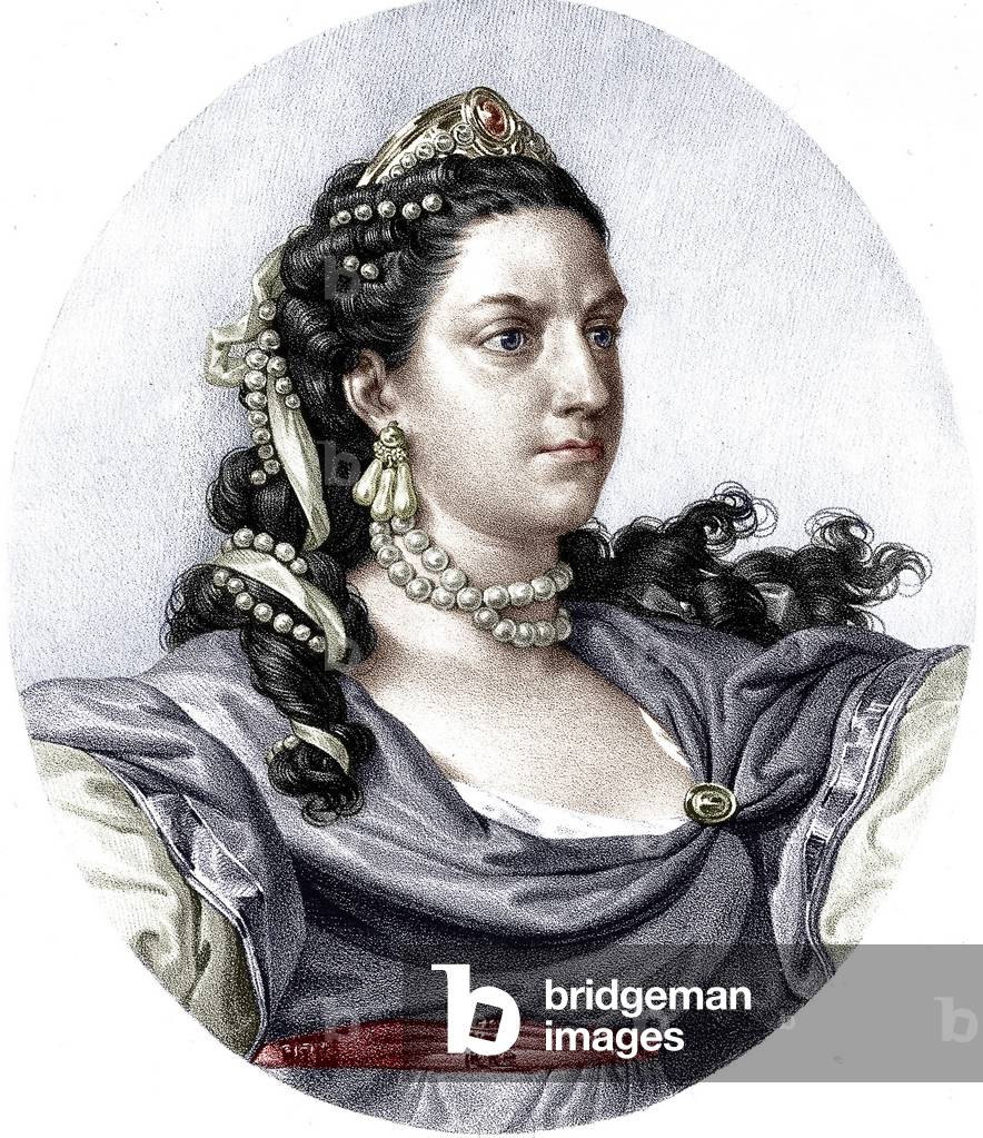 Claire-Joseph Leris aka mademoiselle Clairon de Latude 1724-1803 - colourized document
