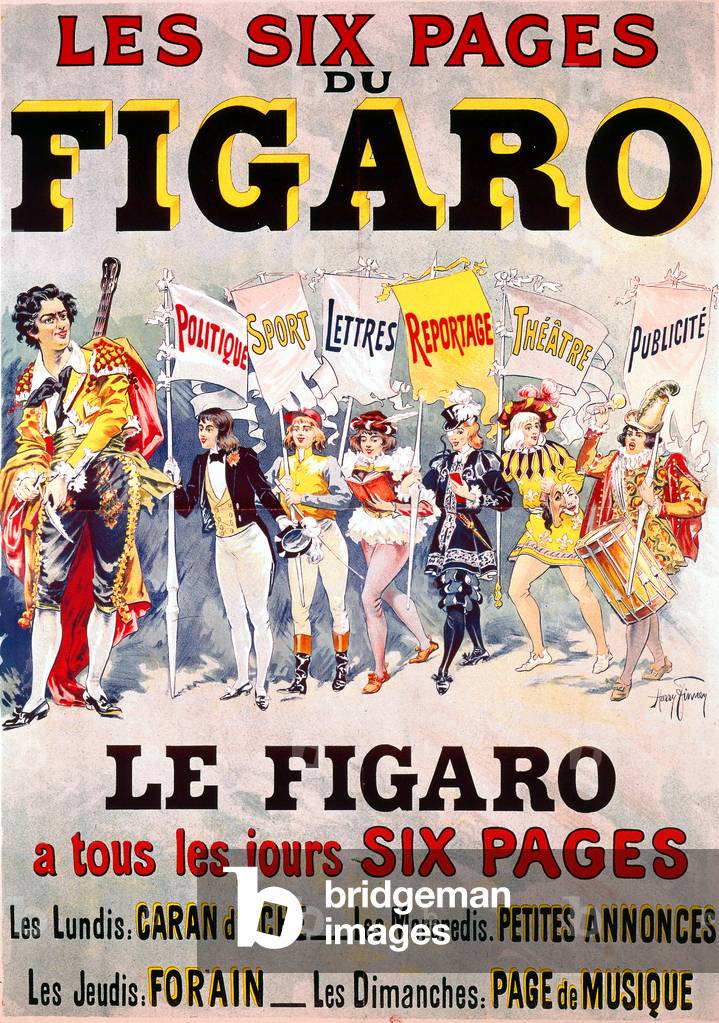 Poster by Harry Finney for French paper Le Figaro c. 1900