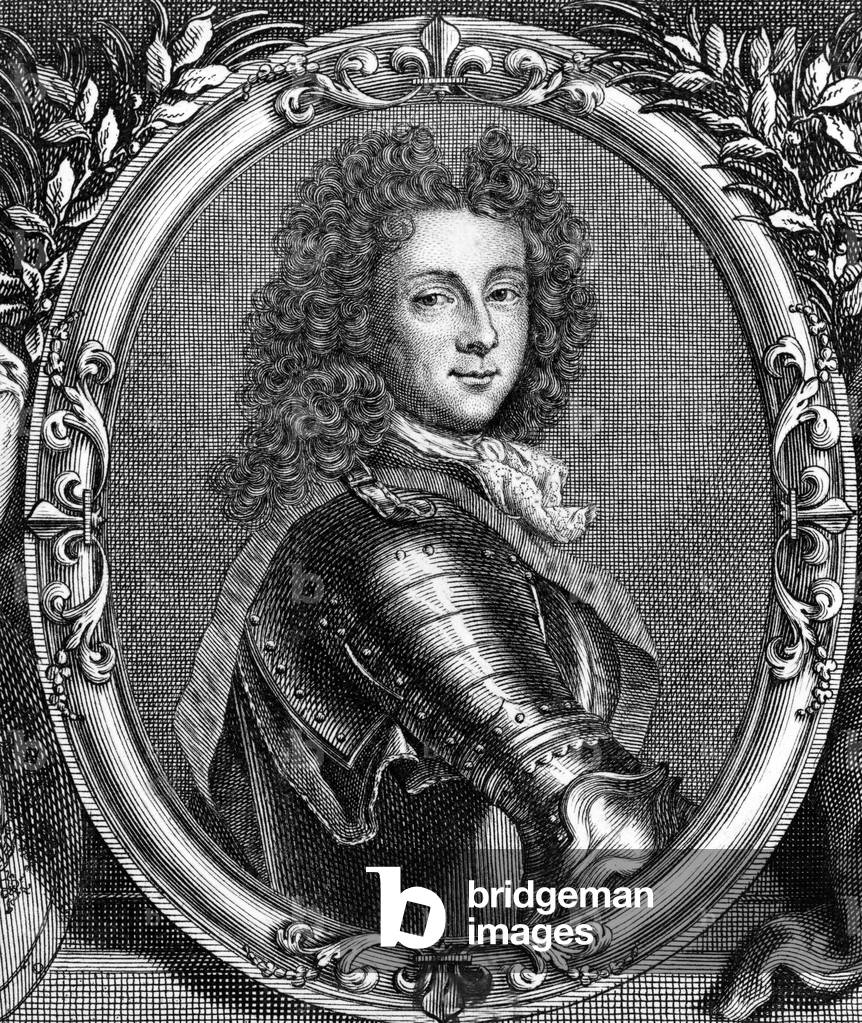 Francois Louis de Bourbon (1664-1709) prince of de Conti, engraving after Hyacinthe Rigaud, 1707