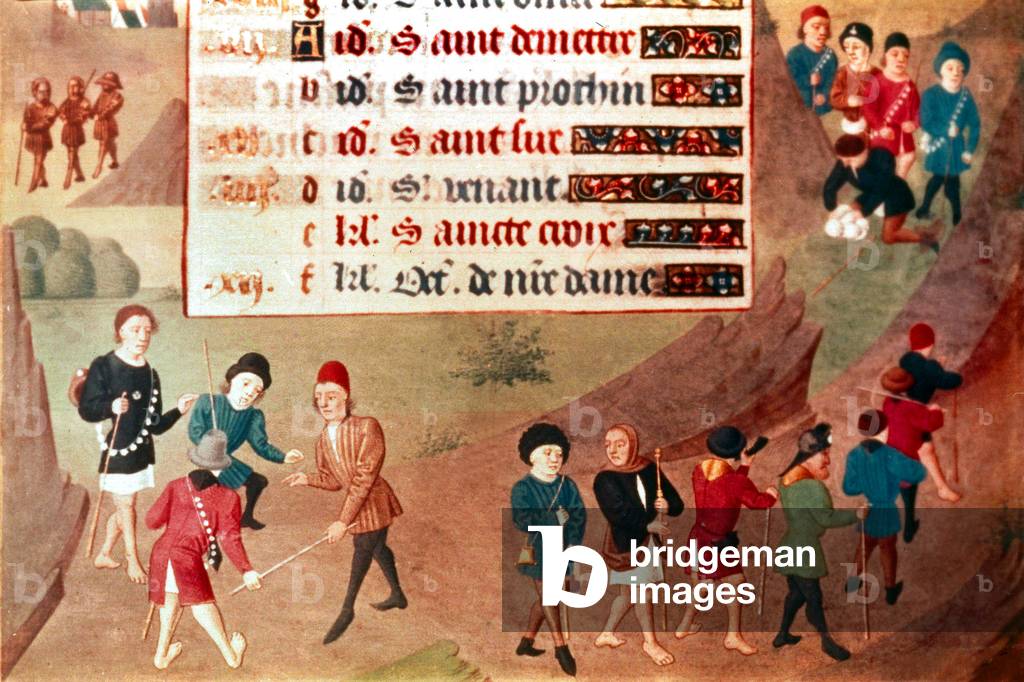 Calendar (september) with rural scene in France, illumination from 