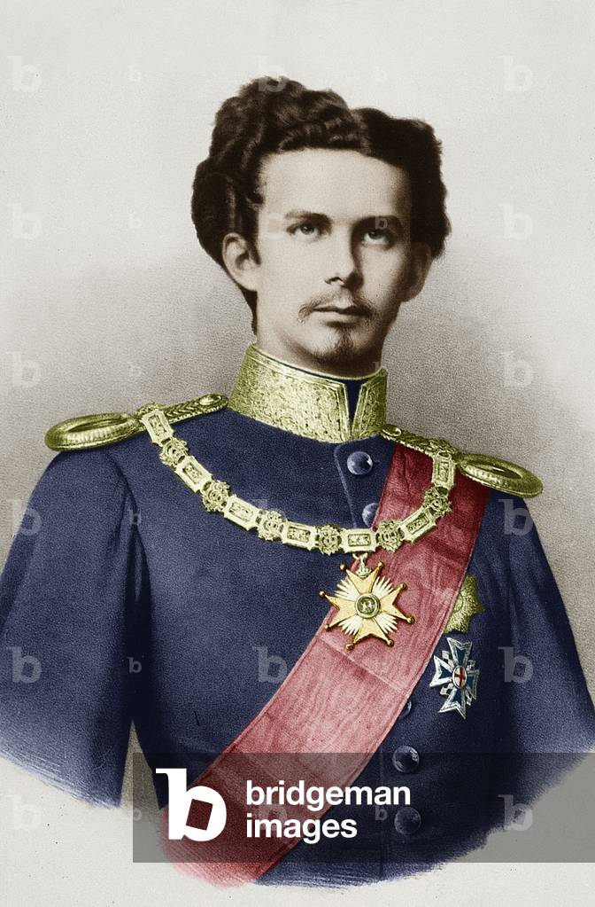 Louis of Wittelsbach (1845-1886), son of MaximilianII of Bavaria, king Louis II of Bavaria from 1864, engraving