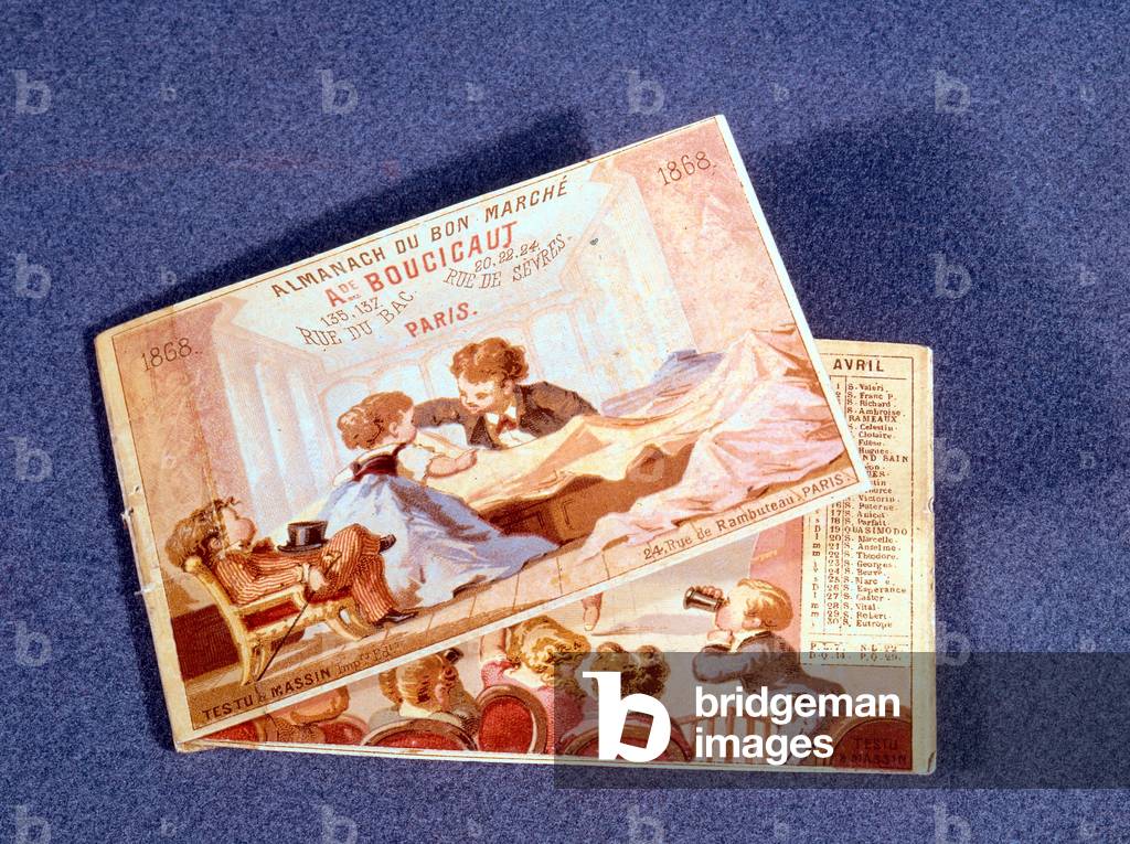 almanac of department store Bon Marche in Paris in 1868